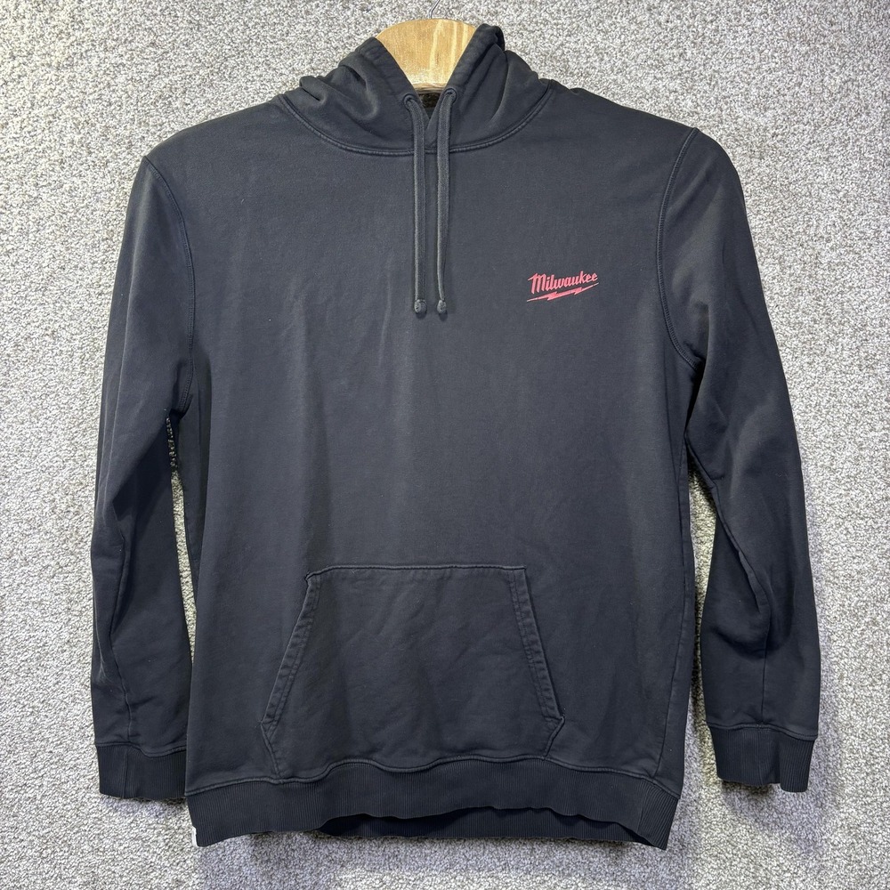 Tentree Hoodie Mens 2XL Black Milwaukee Logo Pullover Kangaroo Pocket Sweatshirt